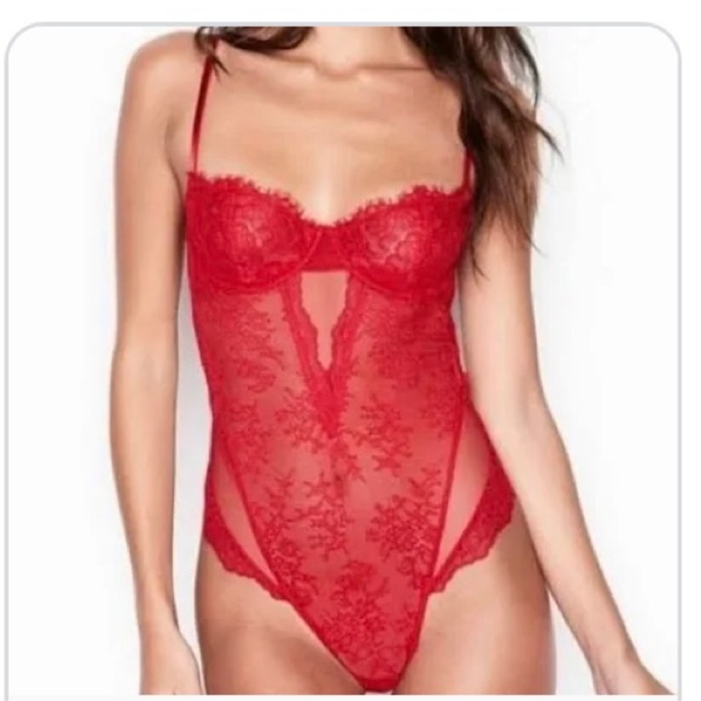 Red Lace Dream Angels Teddy / bodysuit XL NWT